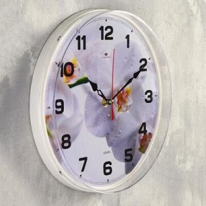 Часы настенные "Орхидея белая", "Рубин", 25х25 см