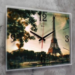 Часы настенные, серия: Город, "Эйфелева башня", 40х56 см