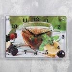 Часы настенные прямоугольные &quot;Чай с лимоном и ежевикой&quot;, 25х35 см