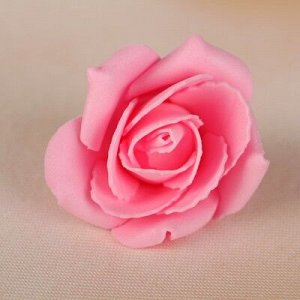 Набор цветков-бантов из фоамирана, D=5 см, 4 шт, розовый