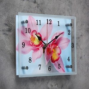 Часы настенные, серия: Цветы, "Цветы в вазе", 20х25 см, микс