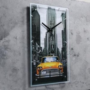 Часы настенные, серия: Транспорт, "Ретро авто", стекло, 35х60 см, микс