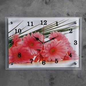 Часы настенные, серия: Цветы, "Герберы"25х35 см, микс