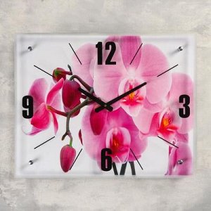 Часы настенные, серия: Цветы, "Орхидея", 40х50 см, микс