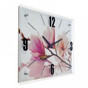 Часы настенные, серия: Цветы, "Бело-сиреневые цветы", 40х50 см, микс