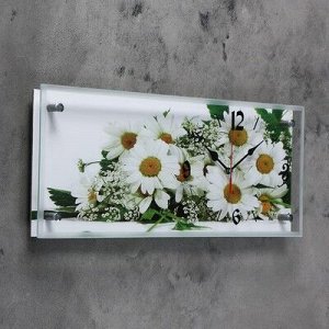 Часы настенные, серия: Цветы, "Ромашки", 20х50 см, микс
