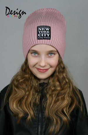 Вязаная шапка «New York City» (пудра)