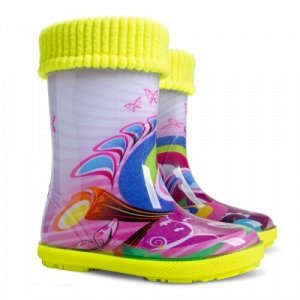 Сапоги HAWAI LUX  EXCLUSIVE hippie (fioletowy)
Детские резиновые сапоги Demar (Демар) имеют литую оболочку из ПВХ и съёмный утеплённый чулок из полиэстера, который согревает ногу. Может быть постиран 