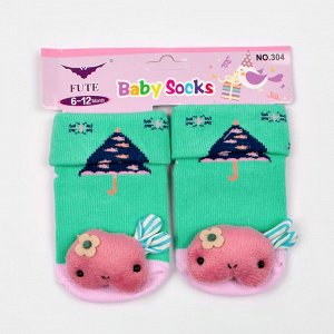 Носки Fute с тормозами для малышей Цвет: зеленый