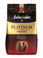 Кофе в зернах AMBASSADOR PLATINUM 1,0кг пакет 1/6