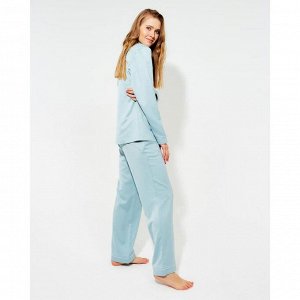 Пижама женская (сорочка, брюки) MINAKU: Light touch цвет голубой, р-р 54