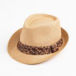Шляпа женская MINAKU &quot;Леопард&quot;, размер 56-58, цвет коричневый