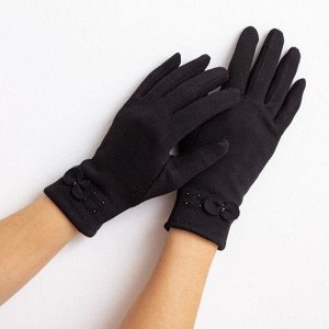 Перчатки женские "Бантик", цвет чёрный