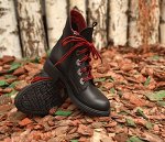 Ботинки женские демисезонные, черная кожа