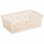 КОРЗИНКА УНИВЕРСАЛЬНАЯ &quot;FLORAL&quot;, 380Х250Х125 ММ (бежевый флэк)