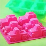 Силиконовая форма для выпечки &quot;Машинки&quot; 6 ячеек