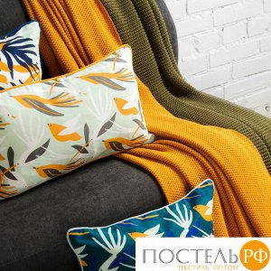 Чехол для подушки мятного цвета с дизайнерским принтом Birds of Nile из коллекции Wild, 30х50 см