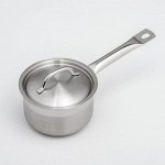Сотейник LUXSTAHL, 1,3 л, нержавейка, тройное дно, d=14 см, h=8,5 см, ИНДУКЦИЯ