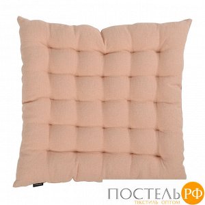 Подушка стеганая на стул из умягченного льна розово-пудрового цвета из коллекции Essential, 40х40 см