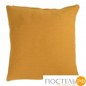 Подушка декоративная из хлопка фактурного плетения цвета шафрана из коллекции Essential, 45х45 см