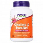 Холин и Инозитол NOW Choline &amp; Inositol 250/250мг - 100 капс