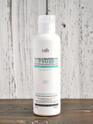 Бесщелочной защитный шампунь для поврежденных волос с аргановым маслом и коллагеном Lador Damage Protector Acid Shampoo
