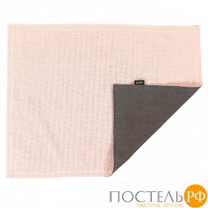 Салфетка под приборы из умягченного льна с декоративной обработкой серый/розовый Essential, 35х45 см