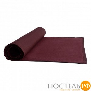 Дорожка на стол из умягченного льна с декоративной обработкой бордового цвета Essential, 45х150 см
