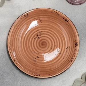 Тарелка глубокая «Винтаж», 500 мл, d=21 см, цвет коричневый