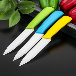 Нож кухонный керамический «Симпл», лезвие 12,5 см, ручка soft touch, цвет МИКС