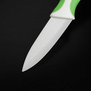 Нож керамический Доляна «Умелец», лезвие 7 см, цвет зелёный