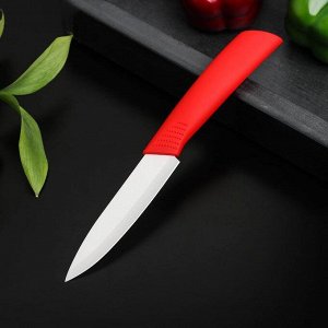 Нож керамический «Симпл», лезвие 10,5 см, ручка soft touch, цвет красный 5386354