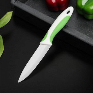 Нож керамический Доляна «Умелец», лезвие 10 см, цвет зелёный
