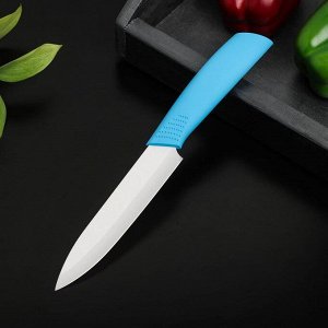 Нож керамический «Симпл», лезвие 12,5 см, ручка soft touch, цвет синий 5386355