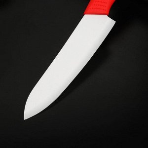 Нож керамический «Симпл», лезвие 15 см, ручка soft touch, цвет красный 5386362