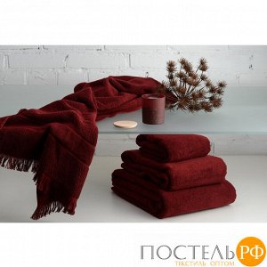 Полотенце для рук декоративное с бахромой бордового цвета Essential, 50х90 см