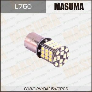 Лампа светодиодная Masuma R5W (BA15s, G18), 12В, 3.6Вт (соответствует 5Вт), 6500K, комплект 2 шт, арт. L750