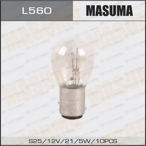 Лампа Masuma P21/5W (BAY15d, S25), 12В, 21/5Вт, 1 шт, арт. L560