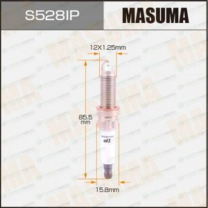 Свеча зажигания Masuma Iridium+Platinum SILZKBR8D8S с иридиевым электродом, арт. S528IP