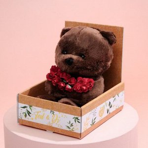 Мягкая игрушка «Ted с красным букетом», мишка, 25 см