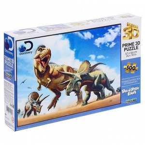 3D Пазл 500 элементов «Тираннозавр против трицератопса»