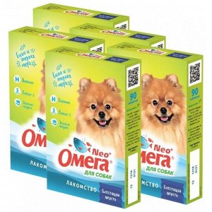 Омега-Нео + для собак Блестящая шерсть (биотин, зеленые мидии, омега3) 90 таб