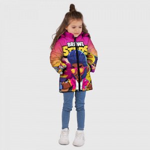 Зимняя куртка для девочек 3D «BRAWL STARS BROCK»
