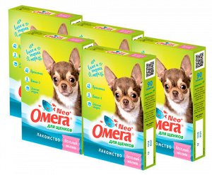 Омега-Нео + для щенков Веселый малыш (пребиотик, зеленые мидии, омега3) 60 таб*5