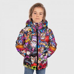 VseMaykiRu Зимняя куртка для мальчиков 3D «BRAWL STARS ВСЕ ПЕРСОНАЖИ»