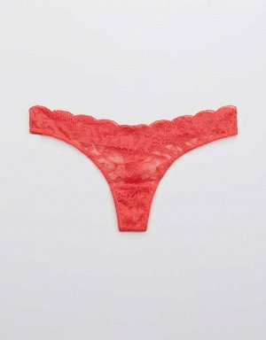 Aerie New Blooms Lace High Cut Thong Underwear