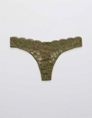 Aerie New Blooms Lace High Cut Thong Underwear