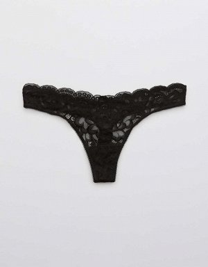 Aerie New Blooms Lace High Cut Thong Underwear