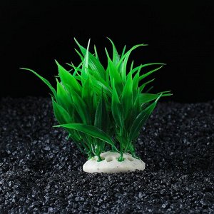 Растение искусственное аквариумное кустовое, 10 см, зеленое