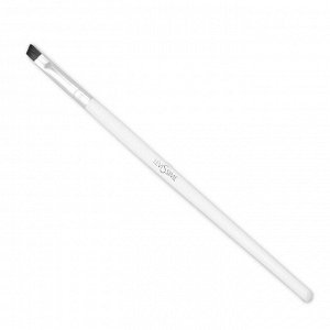 Кисть косметическая для окрашивания бровей, скошенная с белой ручкой 16,5 см Levissime SOFT